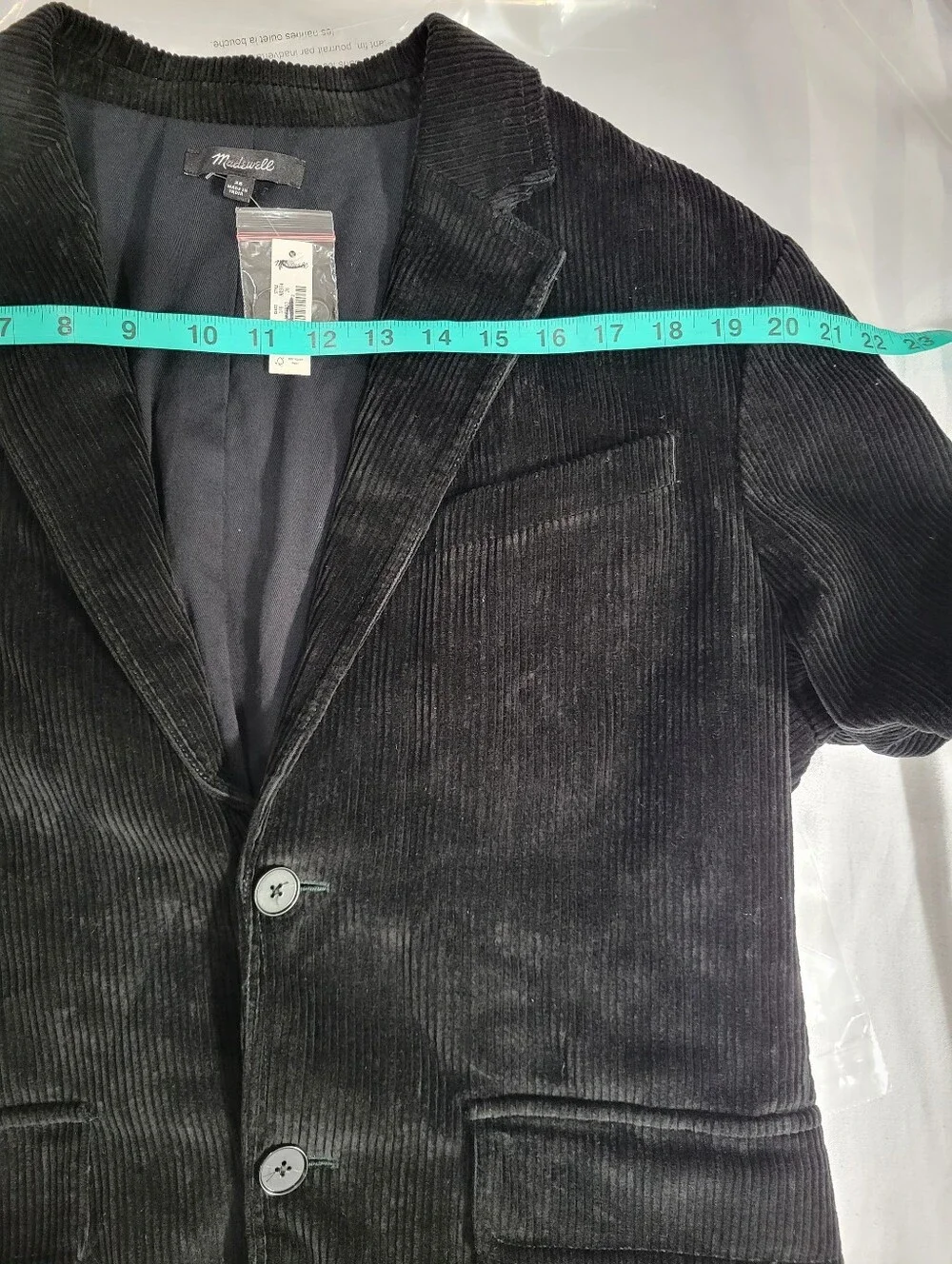 Madewell Unstructured Blazer in Corduroy NX974 Size 36 Black